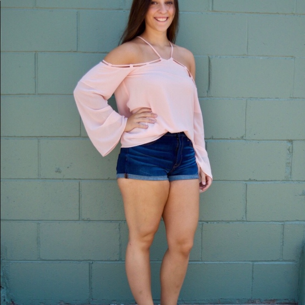 Blush Cold Shoulder Blouse - Picture 2 of 2